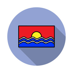 Aufkleber - National flag of Kiribati in simple colors with name icon long shadow icon. Simple color vector of flags icons for ui and ux, website or mobile application