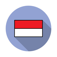 Aufkleber - National flag of Indonesia in simple colors with name icon long shadow icon. Simple color vector of flags icons for ui and ux, website or mobile application