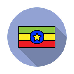 Aufkleber - National flag of Ethiopia in simple colors with name icon long shadow icon. Simple color vector of flags icons for ui and ux, website or mobile application