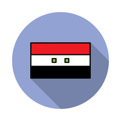 Aufkleber - National flag of Syria in simple colors with name icon long shadow icon. Simple color vector of flags icons for ui and ux, website or mobile application