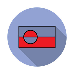 Poster - National flag of Greenland in simple colors with name icon long shadow icon. Simple color vector of flags icons for ui and ux, website or mobile application