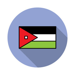 Aufkleber - National flag of Jordan in simple colors with name icon long shadow icon. Simple color vector of flags icons for ui and ux, website or mobile application