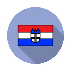 Poster - National flag of Croatia in simple colors with name icon long shadow icon. Simple color vector of flags icons for ui and ux, website or mobile application