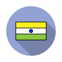 Aufkleber - National flag of India in simple colors with name icon long shadow icon. Simple color vector of flags icons for ui and ux, website or mobile application