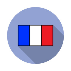 Aufkleber - National flag of France in simple colors with name icon long shadow icon. Simple color vector of flags icons for ui and ux, website or mobile application