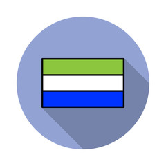 Aufkleber - National flag of Sierra Leone in simple colors with name icon long shadow icon. Simple color vector of flags icons for ui and ux, website or mobile application