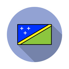 Aufkleber - National flag of Solomon Islands in simple colors with name icon long shadow icon. Simple color vector of flags icons for ui and ux, website or mobile application