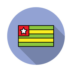 Aufkleber - National flag of Togo in simple colors with name icon long shadow icon. Simple color vector of flags icons for ui and ux, website or mobile application