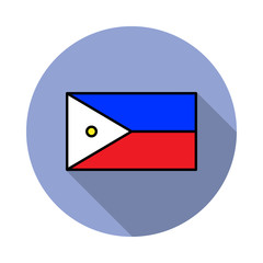 Aufkleber - National flag of Philippines in simple colors with name icon long shadow icon. Simple color vector of flags icons for ui and ux, website or mobile application