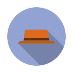 Poster - hat colored illustration long shadow icon. Simple color vector of Camping icons for ui and ux, website or mobile application