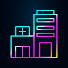 Poster - Building, clinic, hospital nolan icon. Simple thin line, outline vector of hospital building icons for ui and ux, website or mobile application