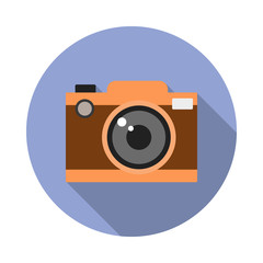 Aufkleber - camera colored illustration long shadow icon. simple color vector of camping icons for ui and ux, we