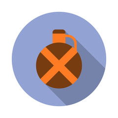 Aufkleber - flask colored illustration long shadow icon. Simple color vector of Camping icons for ui and ux, website or mobile application