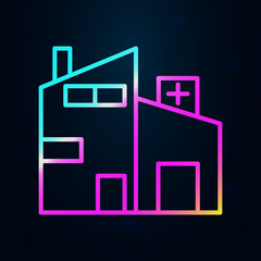 Poster - Building, clinic, hospital nolan icon. Simple thin line, outline vector of hospital building icons for ui and ux, website or mobile application