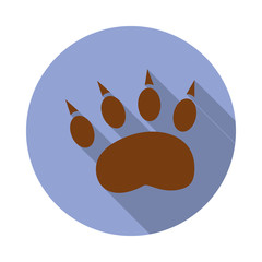 Aufkleber - bear track colored illustration long shadow icon. Simple color vector of Camping icons for ui and ux, website or mobile application