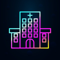 Poster - Building, clinic, hospital nolan icon. Simple thin line, outline vector of hospital building icons for ui and ux, website or mobile application