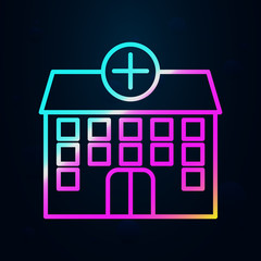 Poster - Building, clinic, hospital nolan icon. Simple thin line, outline vector of hospital building icons for ui and ux, website or mobile application
