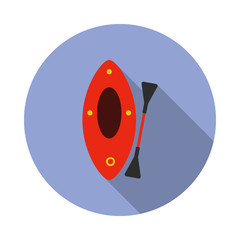 Poster - kayak colored illustration long shadow icon. Simple color vector of Camping icons for ui and ux, website or mobile application