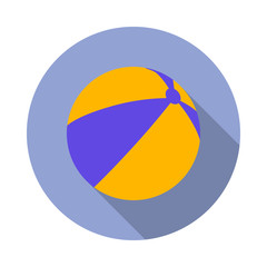 Aufkleber - beach ball flat long shadow icon. Simple color vector of summer icons for ui and ux, website or mobile application