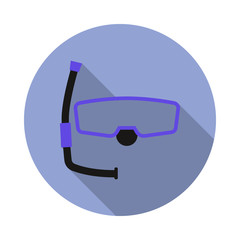 Poster - mask for diving flat long shadow icon. Simple color vector of summer icons for ui and ux, website or mobile application