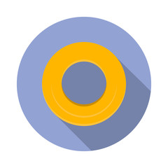Aufkleber - rubber circle flat long shadow icon. Simple color vector of summer icons for ui and ux, website or mobile application