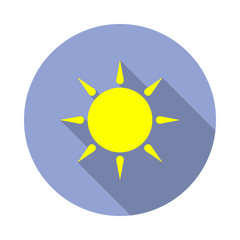 Aufkleber - the sun flat long shadow icon. Simple color vector of summer icons for ui and ux, website or mobile application
