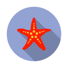 Poster - starlet flat long shadow icon. Simple color vector of summer icons for ui and ux, website or mobile application
