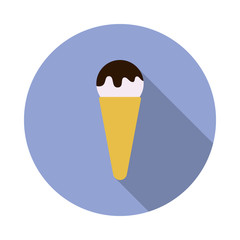 Poster - ice-cream in a horn flat long shadow icon. Simple color vector of summer icons for ui and ux, website or mobile application