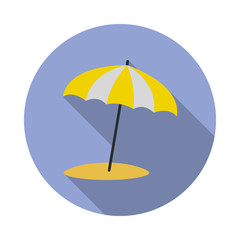 Poster - Beach umbrella flat long shadow icon. Simple color vector of summer icons for ui and ux, website or mobile application