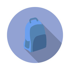 Aufkleber - backpack flat long shadow icon. Simple color vector of summer icons for ui and ux, website or mobile application