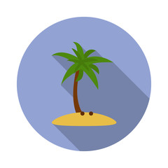 Aufkleber - coconut tree flat long shadow icon. Simple color vector of summer icons for ui and ux, website or mobile application