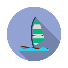 Aufkleber - surfing with a sail flat long shadow icon. Simple color vector of summer icons for ui and ux, website or mobile application