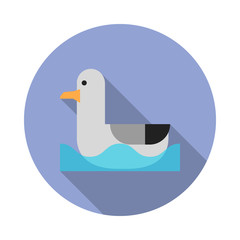 Aufkleber - gull flat long shadow icon. Simple color vector of summer icons for ui and ux, website or mobile application