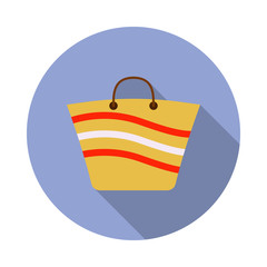 Poster - Beach bag flat long shadow icon. Simple color vector of summer icons for ui and ux, website or mobile application