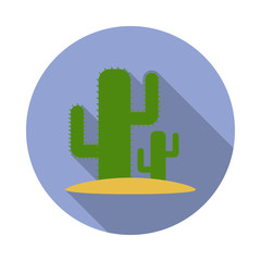 Aufkleber - cacti flat long shadow icon. Simple color vector of summer icons for ui and ux, website or mobile application