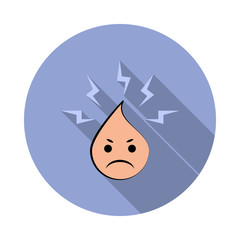 Aufkleber - emoji angry long shadow icon. Simple color vector of emoji icons for ui and ux, website or mobile application