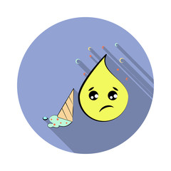 Poster - emoji indifferent long shadow icon. Simple color vector of emoji icons for ui and ux, website or mobile application