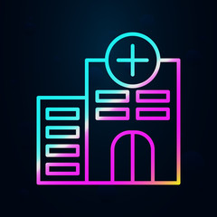 Poster - Building, clinic, hospital nolan icon. Simple thin line, outline vector of hospital building icons for ui and ux, website or mobile application