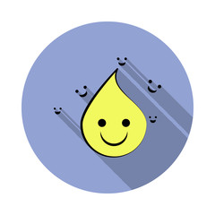 Poster - emoji happy long shadow icon. Simple color vector of emoji icons for ui and ux, website or mobile application