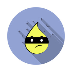 Poster - emoji thief long shadow icon. Simple color vector of emoji icons for ui and ux, website or mobile application