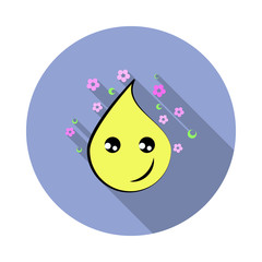 Poster - emoji friendly long shadow icon. Simple color vector of emoji icons for ui and ux, website or mobile application