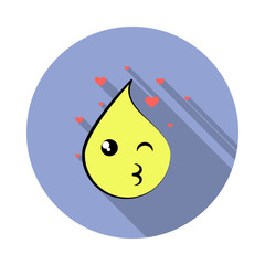 Aufkleber - emoji kiss long shadow icon. Simple color vector of emoji icons for ui and ux, website or mobile application