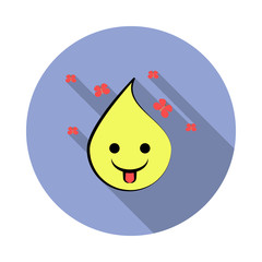 Aufkleber - emoji tongue long shadow icon. Simple color vector of emoji icons for ui and ux, website or mobile application