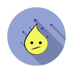 Poster - emoji indifferent long shadow icon. Simple color vector of emoji icons for ui and ux, website or mobile application