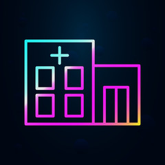 Poster - Building, clinic, hospital nolan icon. Simple thin line, outline vector of hospital building icons for ui and ux, website or mobile application