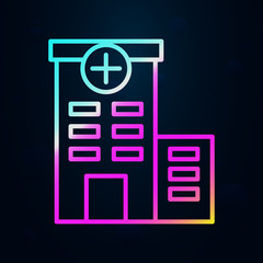 Poster - Building, clinic, hospital nolan icon. Simple thin line, outline vector of hospital building icons for ui and ux, website or mobile application