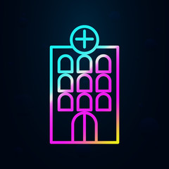 Poster - Building, clinic, hospital nolan icon. Simple thin line, outline vector of hospital building icons for ui and ux, website or mobile application