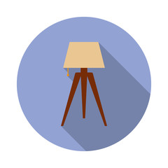 Aufkleber - wooden floor lamp flat long shadow icon. Simple color vector of Furniture icons for ui and ux, website or mobile application