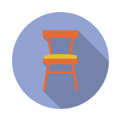 Aufkleber - a soft chair flat long shadow icon. Simple color vector of Furniture icons for ui and ux, website or mobile application