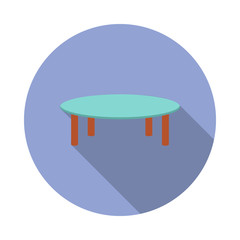 Poster - glass coffee table flat long shadow icon. Simple color vector of Furniture icons for ui and ux, website or mobile application